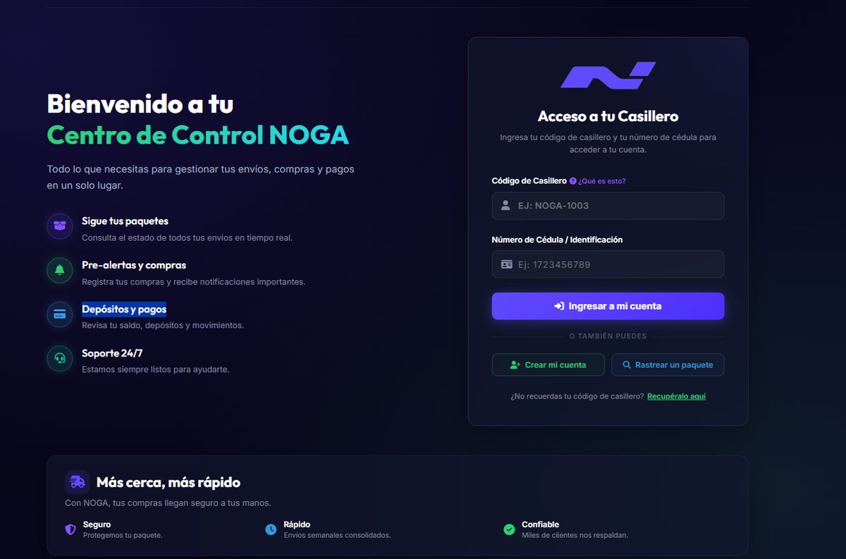Centro de Control NOGA en computadora